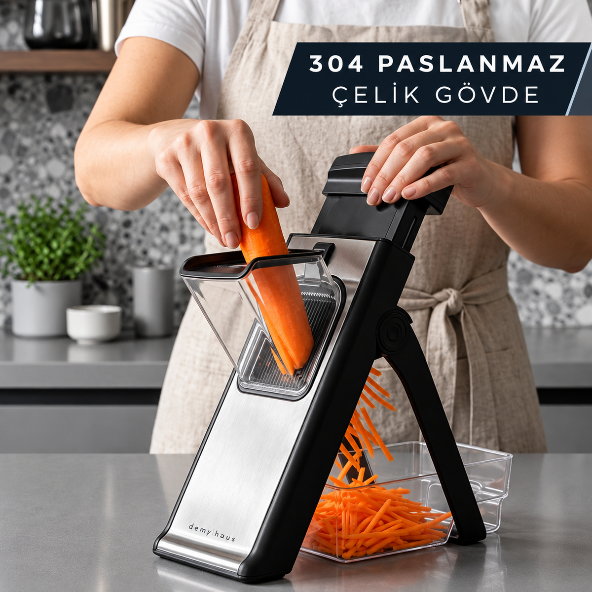Nover™ 4'ü 1 Arada Güvenli Mandolin Sebze Dilimleyici
